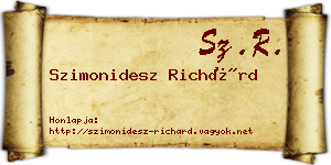 Szimonidesz Richárd névjegykártya