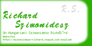 richard szimonidesz business card